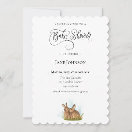 Konijn babyshower uitnodiging