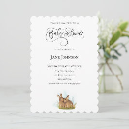 Konijn babyshower uitnodiging