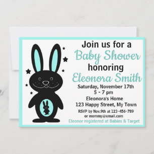 Konijn babyshower uitnodigingen