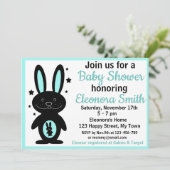 Konijn babyshower uitnodigingen (Staand voorkant)