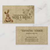 Konijn Babysitten & Kinderopvang Kaart Visitekaartje (Voorkant / Achterkant)