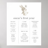 Konijn Ballon Mijlpaal Poster (Voorkant)