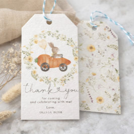 Konijn Ballon Wortel Auto Wilde Bloem Krans Favori Cadeaulabel