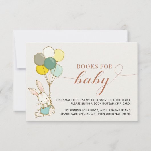 Konijn Ballonnen Boeken voor Baby bijlage Kaart (Voorkant)