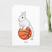 Konijn Basketbalspeler Basketbal Kaart (Achterkant)