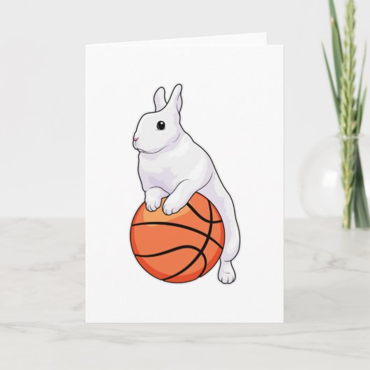 Konijn Basketbalspeler Basketbal Kaart (Voorkant)