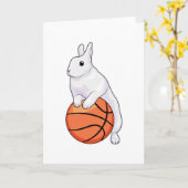 Konijn Basketbalspeler Basketbal Kaart (Gele Bloem)