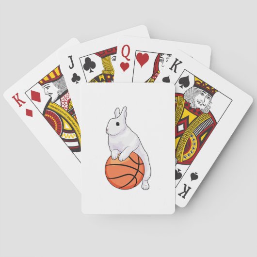 Konijn Basketbalspeler Basketbal Pokerkaarten (Achterkant)