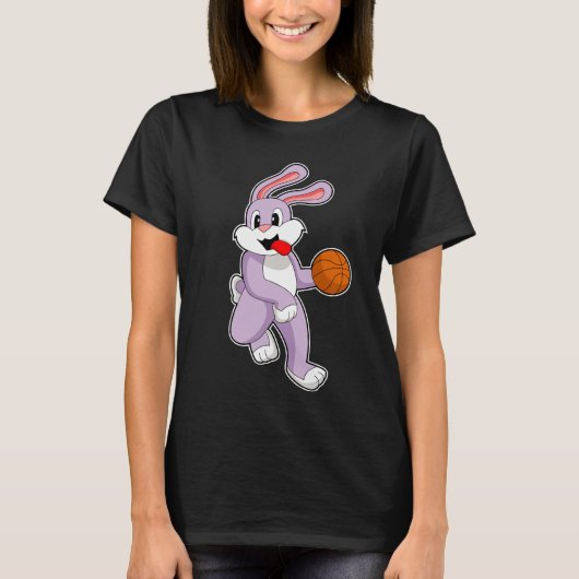 Konijn Basketbalspeler Basketbal T-shirt (Voorkant)