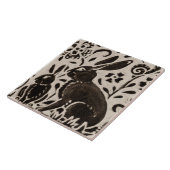 Konijn Batik Woodland Dier Tan Gray Brown Floral Tegeltje (Zijkant)