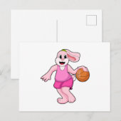 Konijn bij basketbalsport briefkaart (Voorkant / Achterkant)