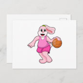 Konijn bij basketbalsporten briefkaart (Voorkant / Achterkant)