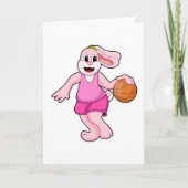 Konijn bij basketbalsporten kaart (Voorkant)