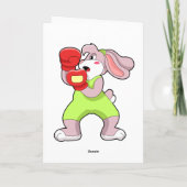 Konijn bij boksen met boks handschoenen kaart (Achterkant)