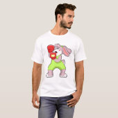 Konijn bij boksen met boks handschoenen t-shirt (Voorkant volledig)
