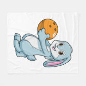 Konijn bij Bowling met Bowling ball Fleece Deken (Voorkant (Horizontaal))