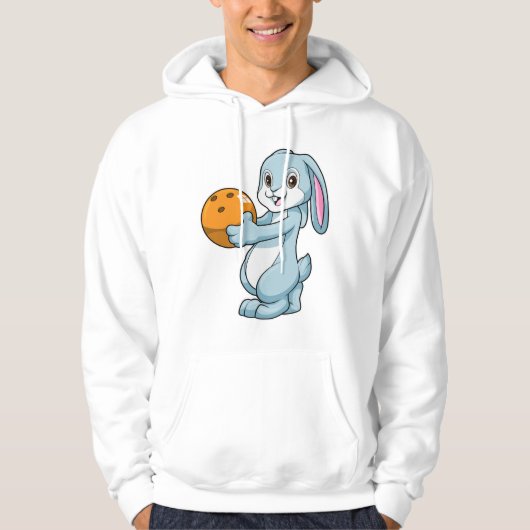 Konijn bij Bowling met Bowling ball Hoodie (Voorkant)