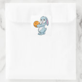 Konijn bij Bowling met Bowling ball Vierkante Sticker (Tas)