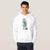 Konijn bij Cricket met cricket bat Hoodie (Voorkant volledig)