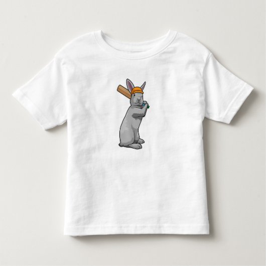 Konijn bij Cricket met cricket bat Kinder Shirts (Voorkant)