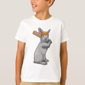 Konijn bij Cricket met cricket bat T-shirt (Voorkant)