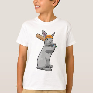 Konijn bij Cricket met cricket bat T-shirt