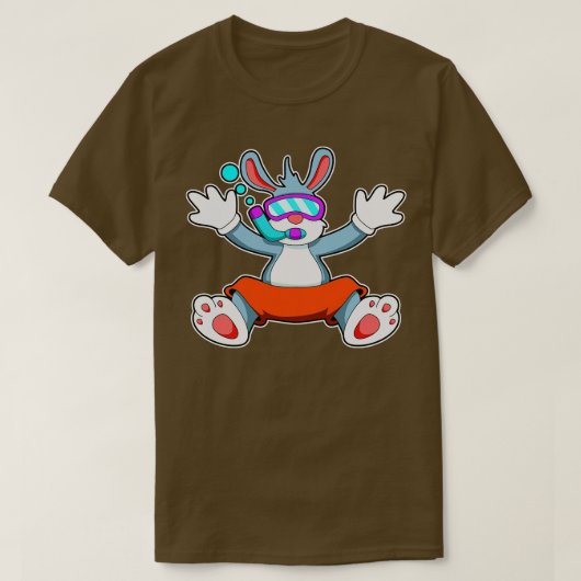 Konijn bij Duiken met Zwembril Snorkel T-shirt (Design voorkant)