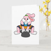 Konijn bij fitness met dumbbell.PNG Kaart (Gele Bloem)