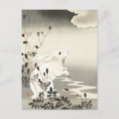 Konijn bij Full Moon Paining door Ohara Koson Briefkaart (Voorkant)