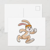 Konijn bij hardlopen met hoofdband briefkaart (Voorkant / Achterkant)