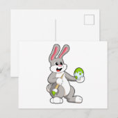 Konijn bij het schilderen met ei briefkaart (Voorkant / Achterkant)