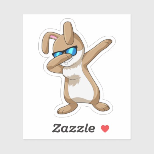 Konijn bij Hip Hop Dance Dab Sticker (Vel)
