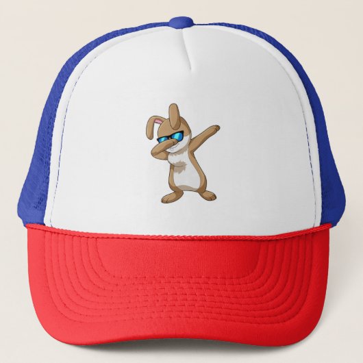 Konijn bij Hip Hop Dance Dab Trucker Pet (Voorkant)