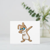 Konijn bij hiphopdans dab briefkaart (Staand voorkant)