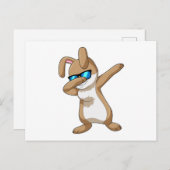 Konijn bij hiphopdans dab briefkaart (Voorkant / Achterkant)