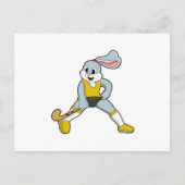 Konijn bij hockey met hockeystick briefkaart (Voorkant)