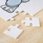 Konijn bij honkbal met honkbalknuppel legpuzzel (Zijkant)