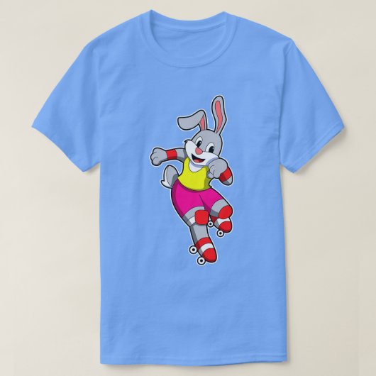 Konijn bij Inline skating met Inline schaatsen Hel T-shirt (Design voorkant)