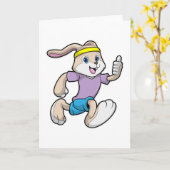 Konijn bij joggen met hoofdband kaart (Gele Bloem)