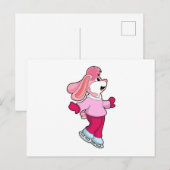 Konijn bij schaatsen met schaatsen briefkaart (Voorkant / Achterkant)