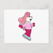 Konijn bij schaatsen met schaatsen briefkaart (Voorkant)