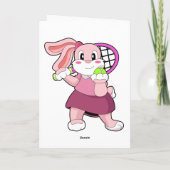 Konijn bij tennis met tennisracket kaart (Achterkant)