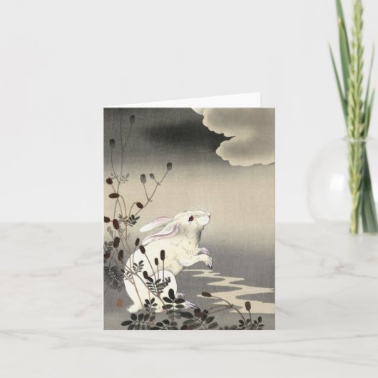 Konijn bij Volle Maan door Ohara Koson Bedankkaart (Voorkant)