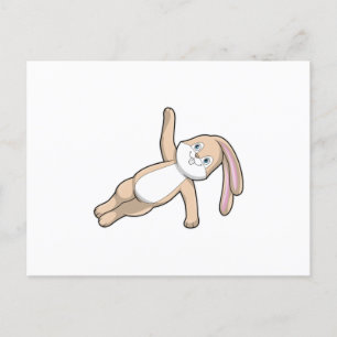Konijn bij yogarekoefeningen briefkaart