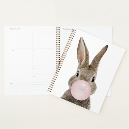 Konijn Blaast Roze Bubble Gum Planner (Display)