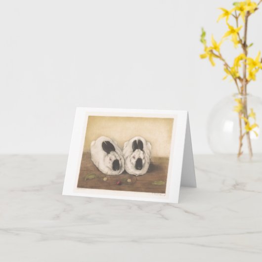  konijn Blank Kaarten (Gele Bloem)