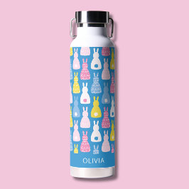 Konijn Blauwe patroon Waterfles
