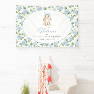 Konijn, Blauwe Strik, Blauwe Bloemen, Welkom bij d Spandoek