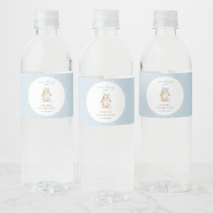 Konijn, Blauwe Strik, Blauwe Stippen, Eerste Verja Waterfles Etiket