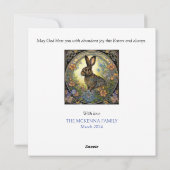 konijn blij Pasen Groeten Feestdagenkaart (Achterkant)